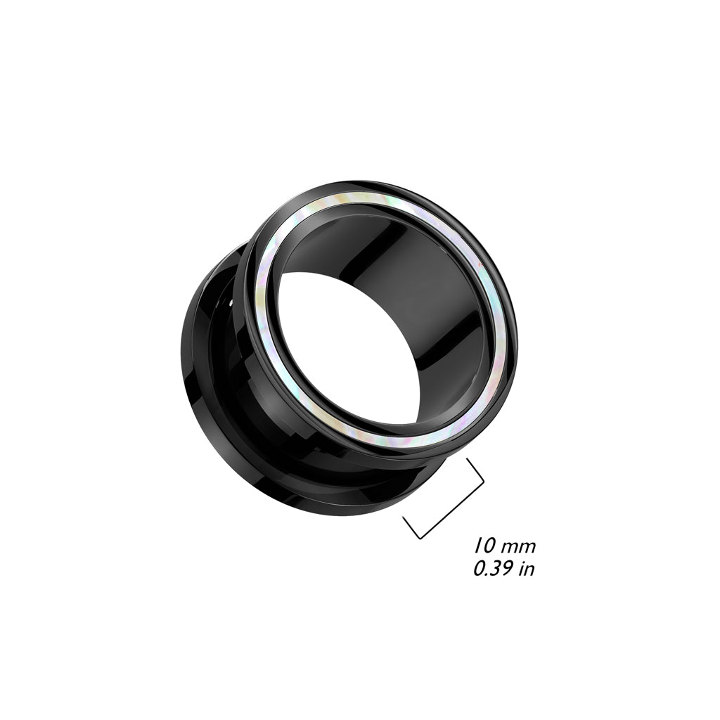 Blackline PVD + Mother of Pearl Inlay Machine Head Tunnels 2g - 1"