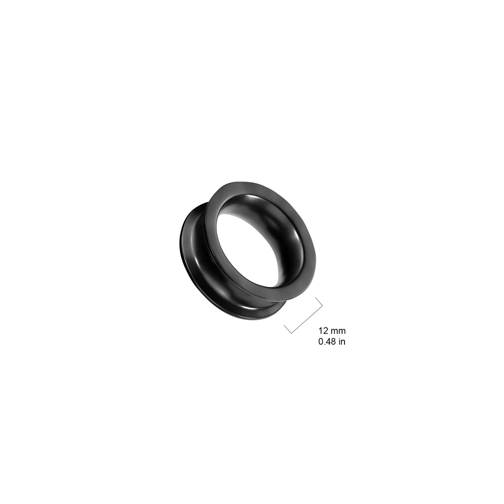 Black Silicone Rounded Edge Double Flare Tunnels 1 1/8" - 1 1/2"