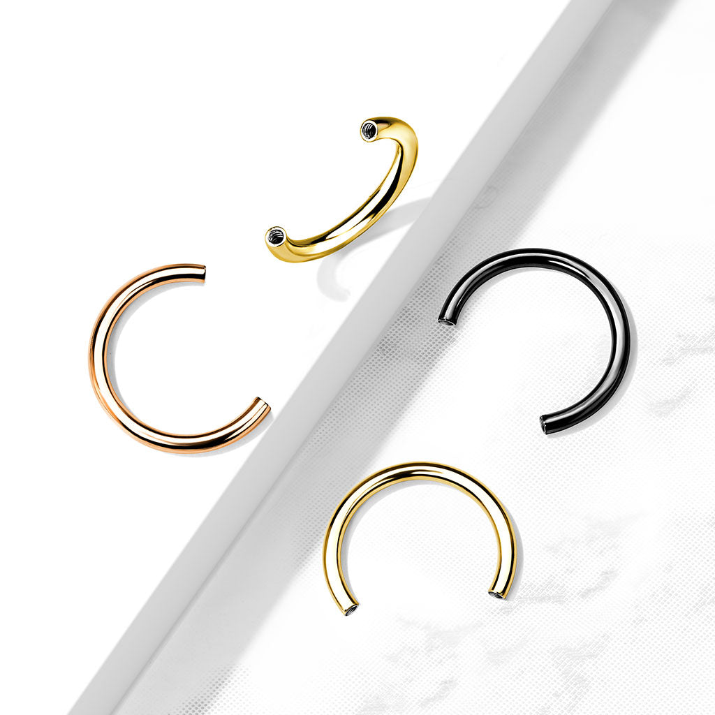 PVD Surgical Steel Internally Threaded Circular Barbell 16g-14g