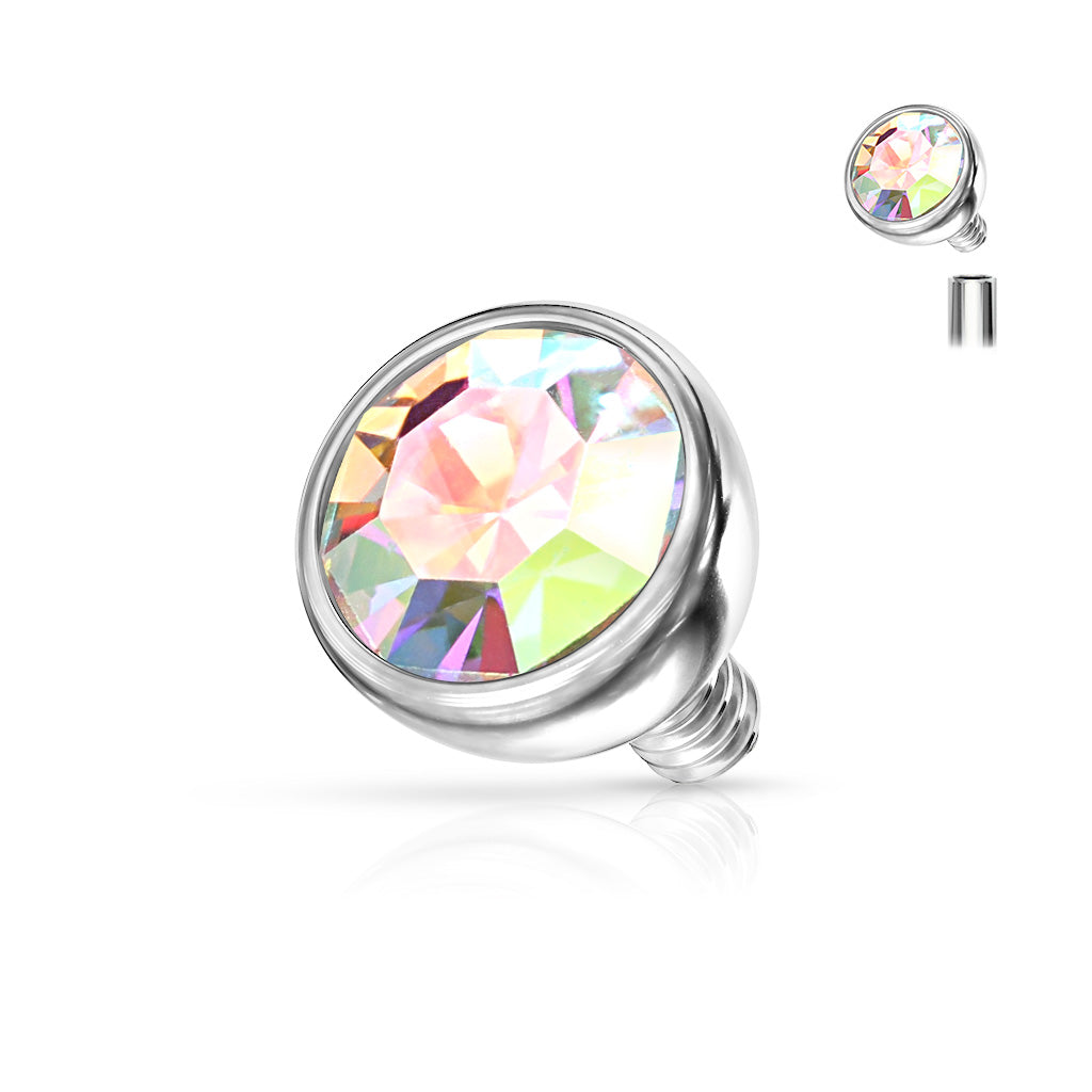Premium Bezel-Set Crystal Rounded Base Microdermal Top 16g