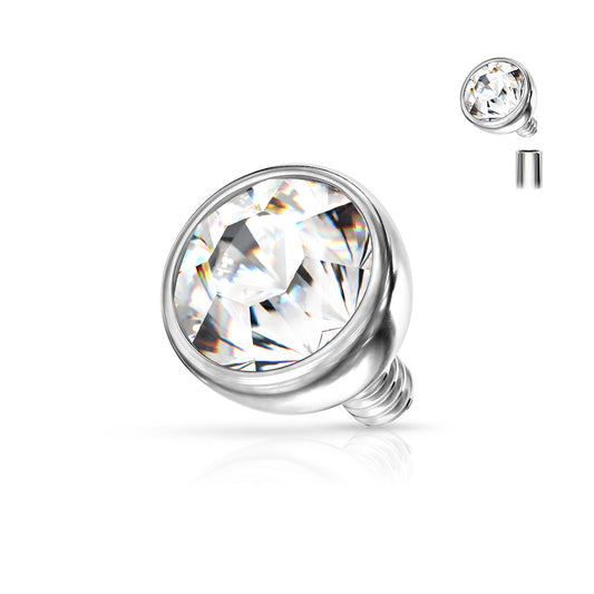Premium Bezel-Set Crystal Rounded Base Microdermal Top 14g