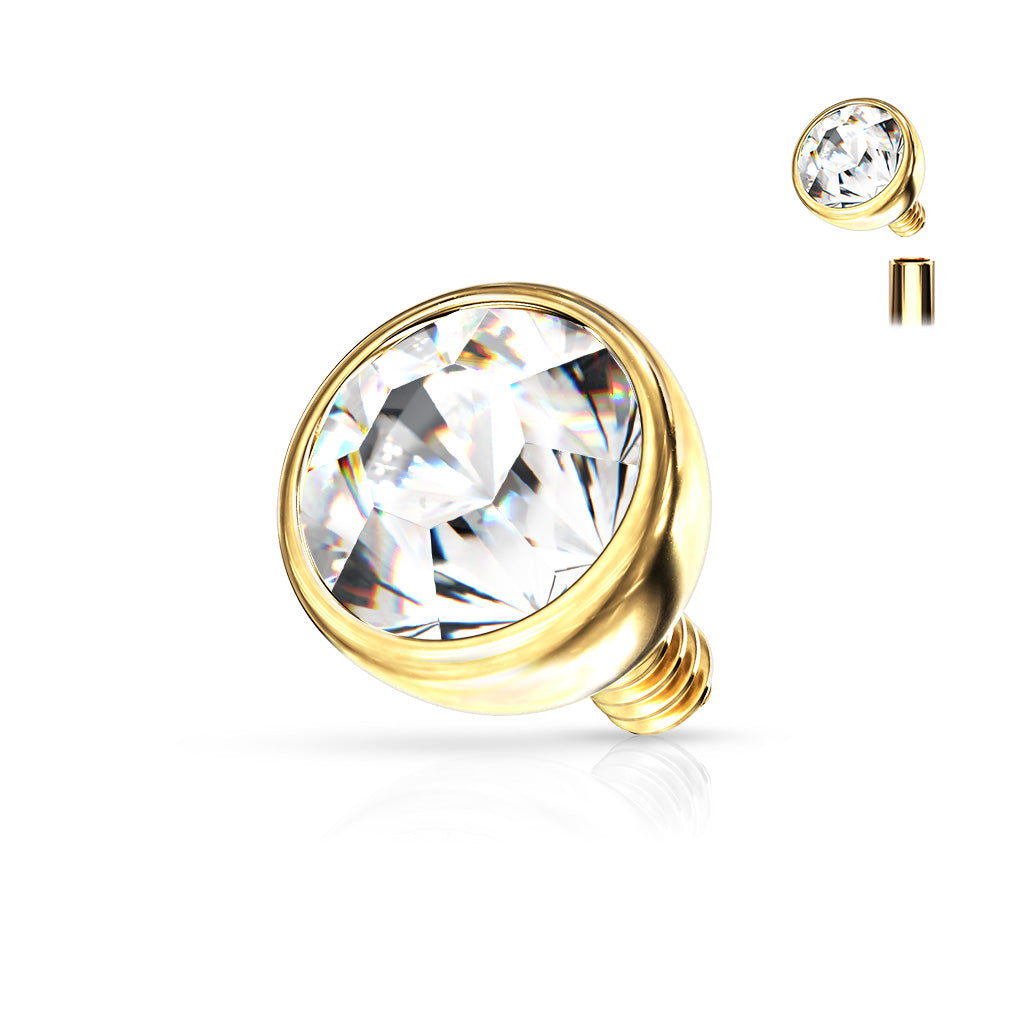 Premium Bezel-Set Crystal Rounded Base Microdermal Top 16g