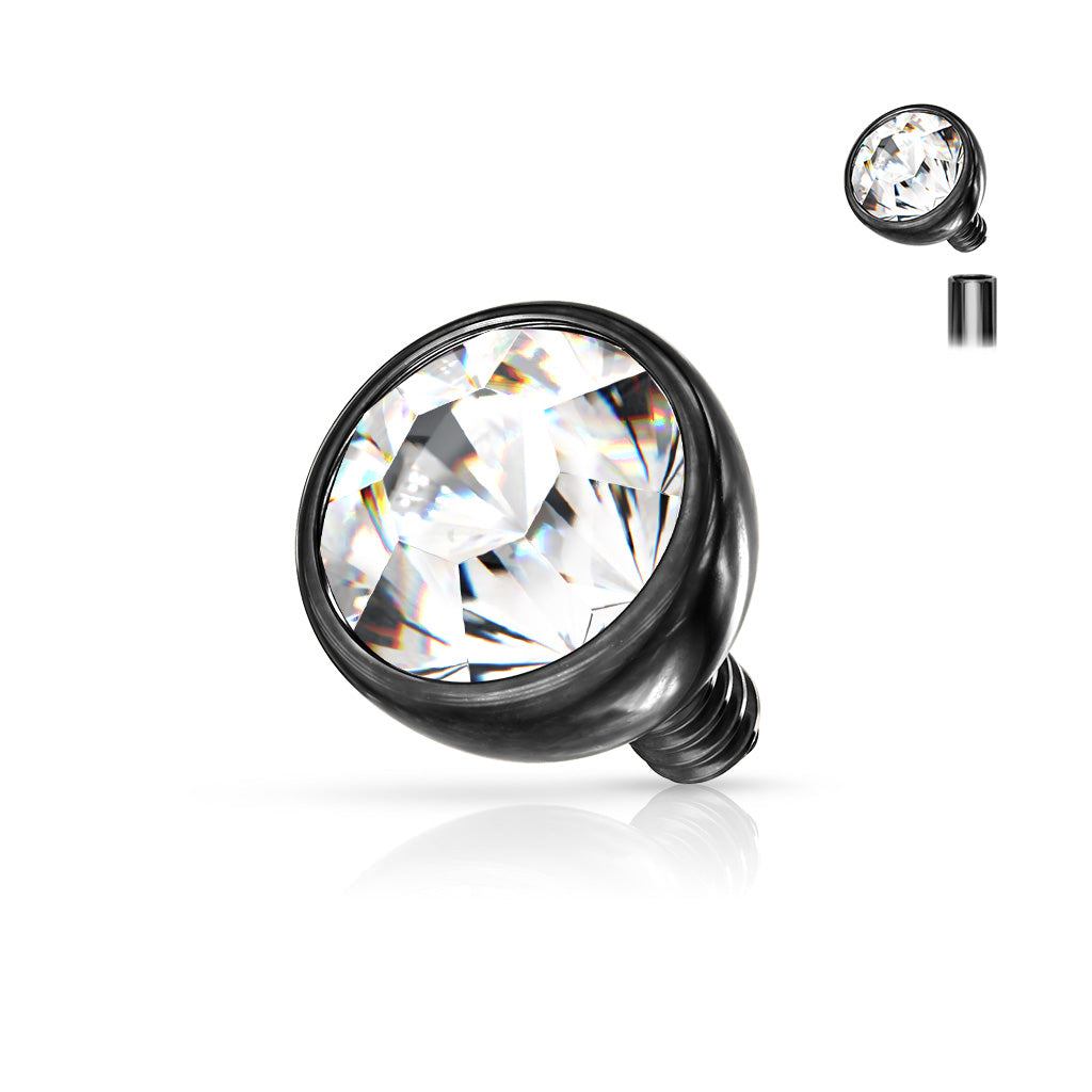 Premium Bezel-Set Crystal Rounded Base Microdermal Top 16g