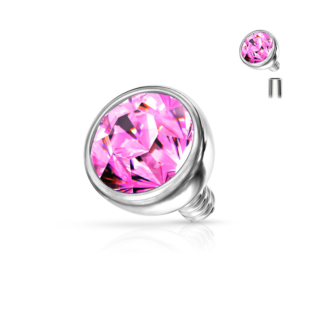 Premium Bezel-Set Crystal Rounded Base Microdermal Top 16g