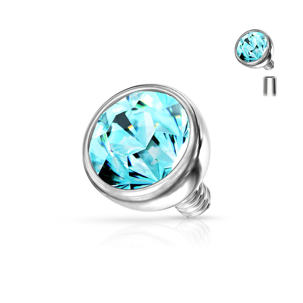 Premium Bezel-Set Crystal Rounded Base Microdermal Top 16g