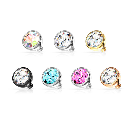 Premium Bezel-Set Crystal Rounded Base Microdermal Top 16g