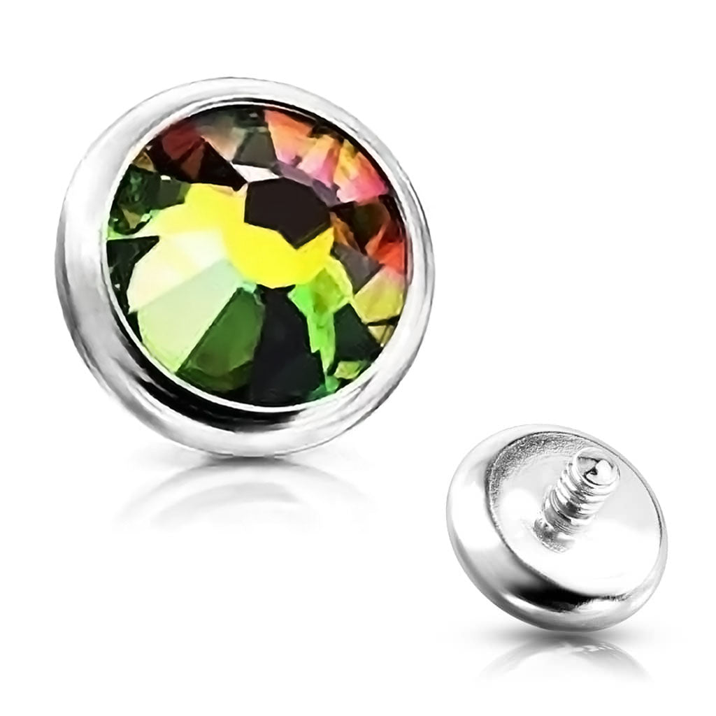 Premium Bezel-Set Crystal Microdermal Top 16g
