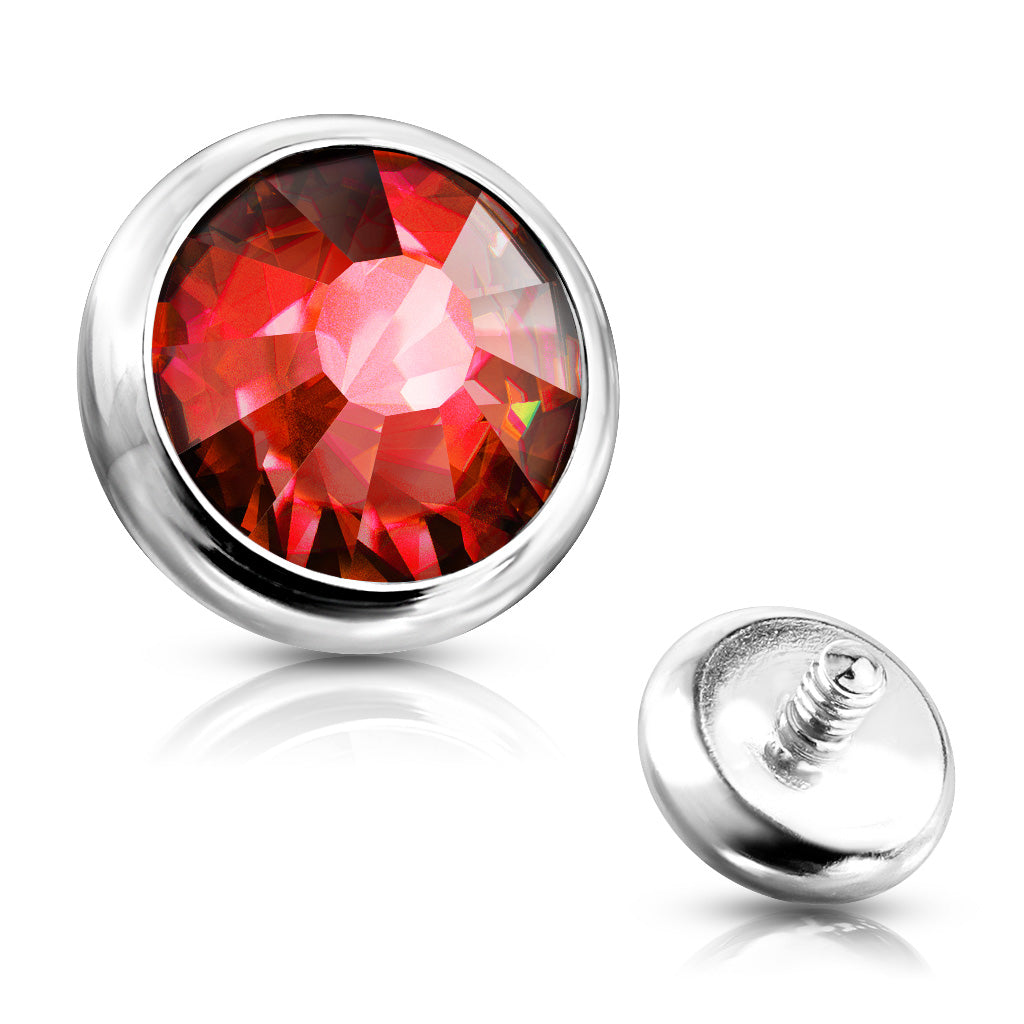 Premium Bezel-Set Crystal Microdermal Head 16g