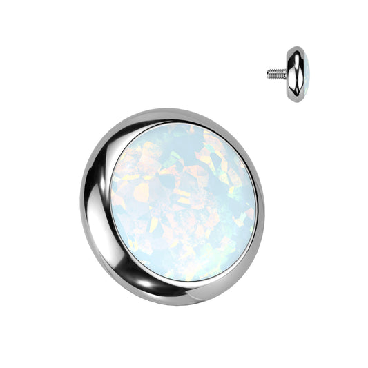 PREMIUM Titanium Bezel-Set Opal Microdermal Top 14g