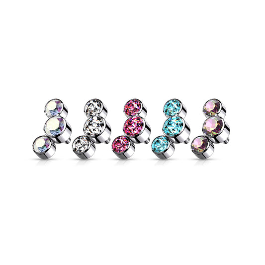 Premium G23 Titanium Crystal Rim Microdermal Top
