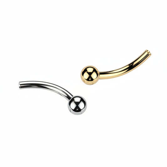 Premium G23 Titanium Threadless Fixed-Ball Curved Post 14g