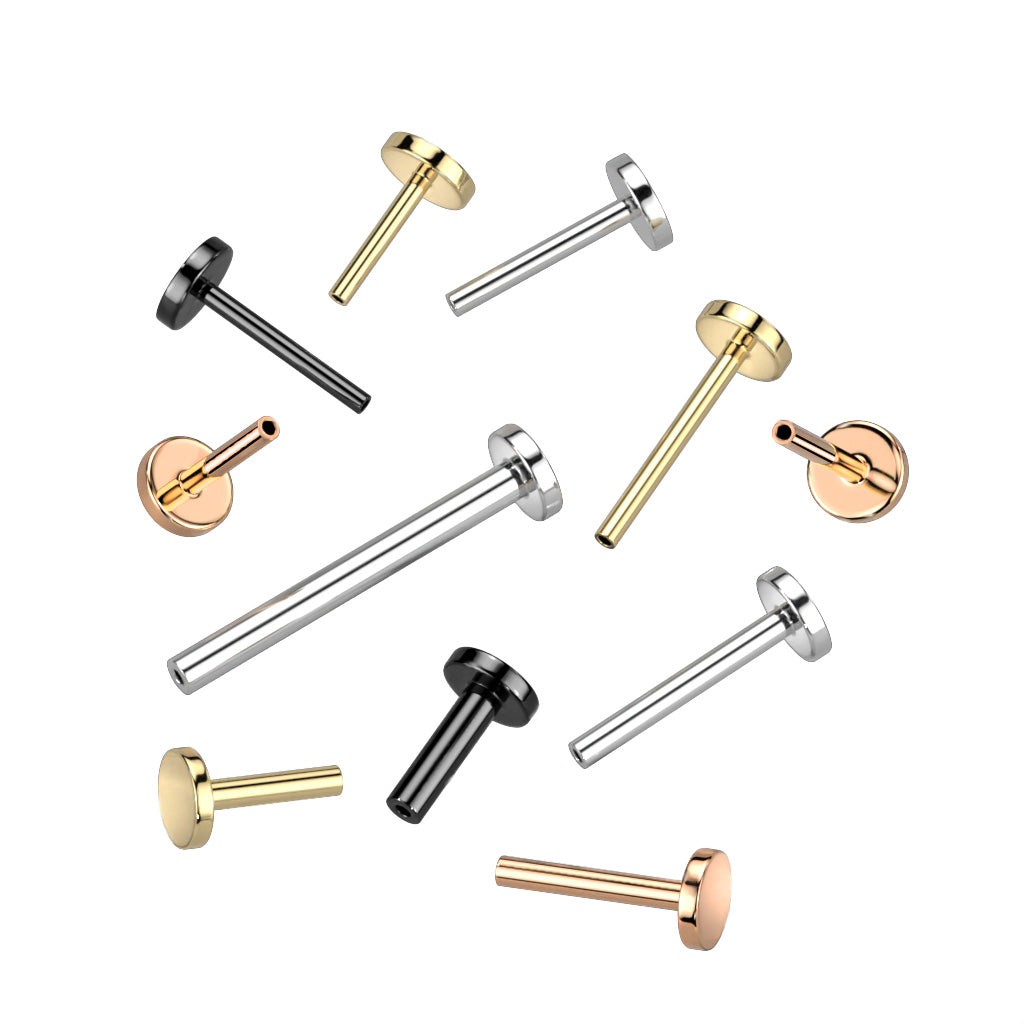 Premium G23 Titanium Threadless Flat Back 4mm Base