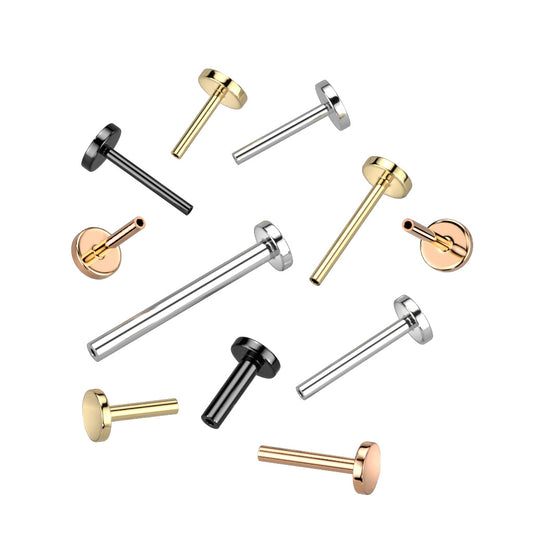 Premium G23 Titanium Threadless Flat Back 4mm Base