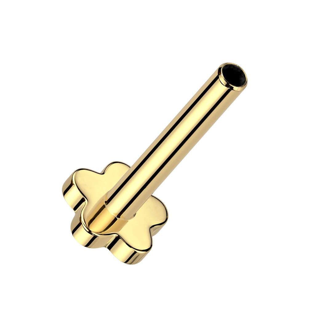 Premium G23 Titanium Threadless Flower Flat Back Base