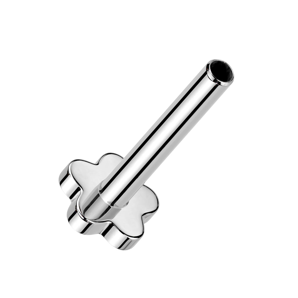 Premium G23 Titanium Threadless Flower Flat Back Base