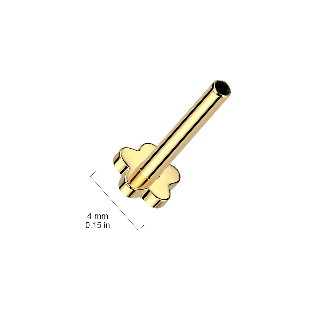 Premium G23 Titanium Threadless Flower Flat Back Base