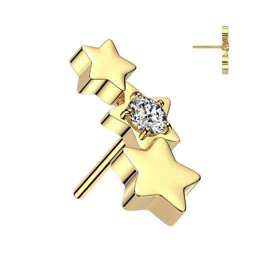 PREMIUM Titanium Crystal Shooting Star Luxe Threadless Top