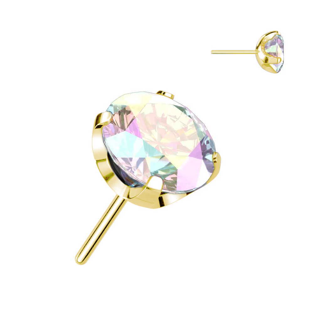 Premium G23 Titanium Flat Claw-set Luxe Threadless Top