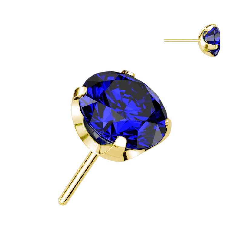 Premium G23 Titanium Flat Claw-set Luxe Threadless Top