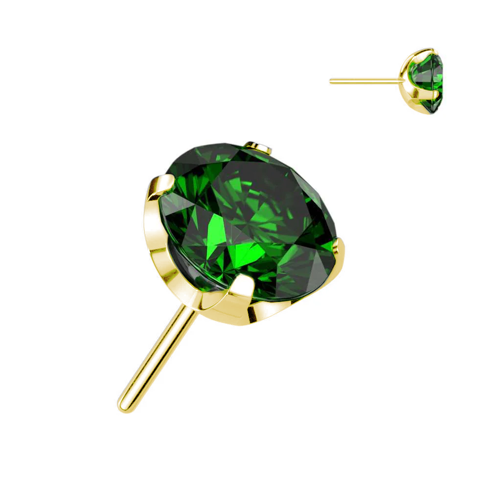 Premium G23 Titanium Flat Claw-set Luxe Threadless Top