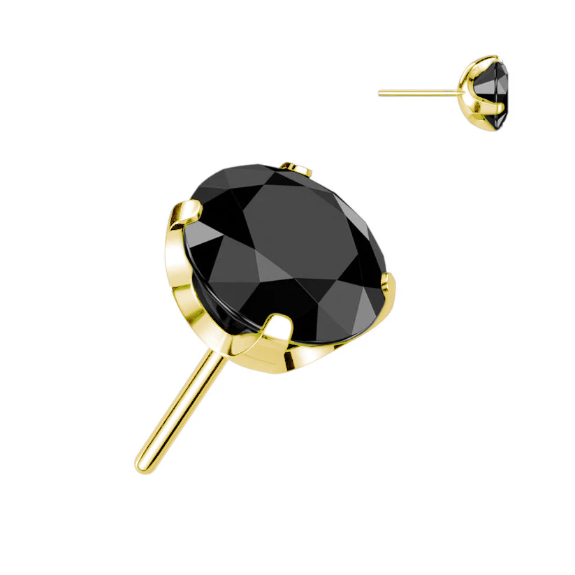 Premium G23 Titanium Flat Claw-set Luxe Threadless Top