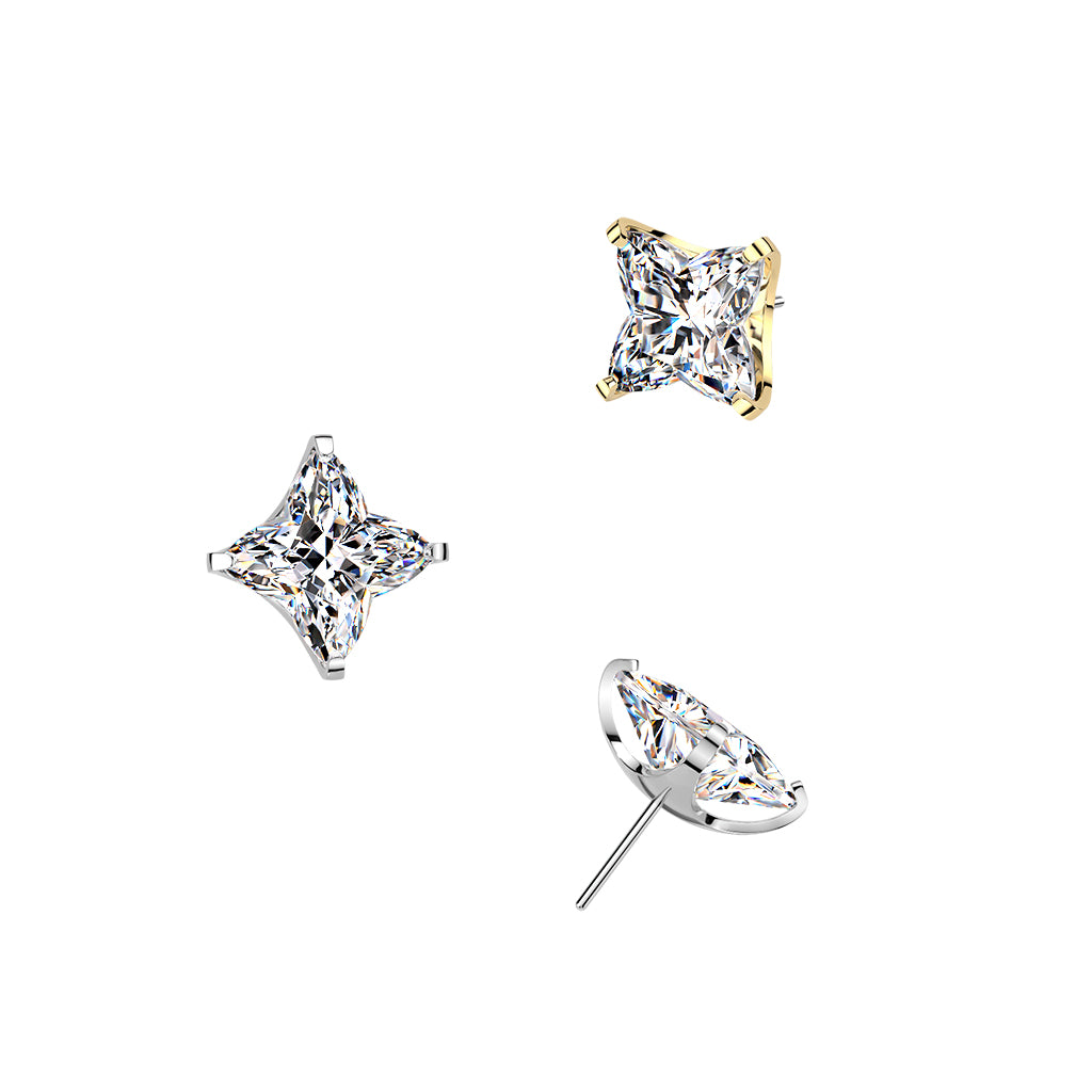 Premium G23 Titanium Crystal LV Star Luxe Threadless Top