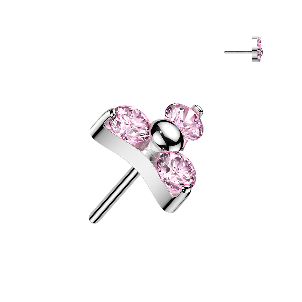 Premium 23 Titanium Triple Claw-Set Crystal Threadless Top