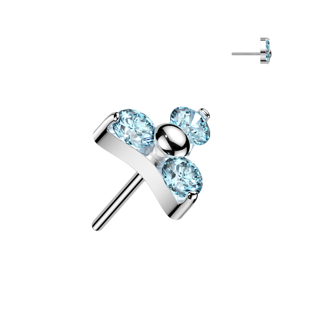 Premium 23 Titanium Triple Claw-Set Crystal Threadless Top