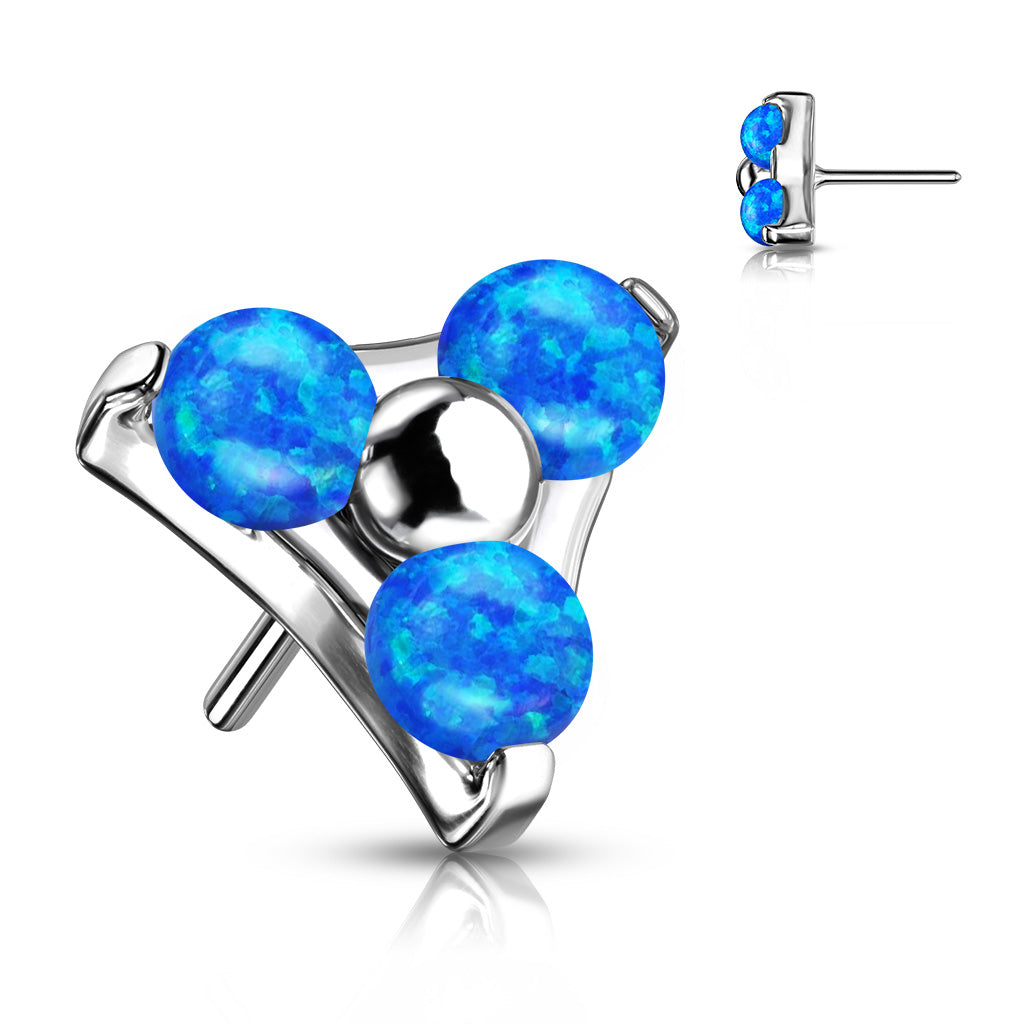 Premium G23 Titanium Triple Claw-Set Opal Threadless Top