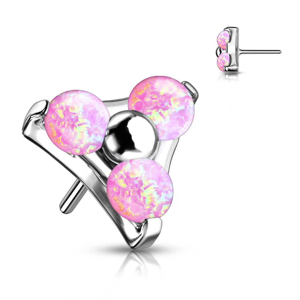 Premium G23 Titanium Triple Claw-Set Opal Threadless Top