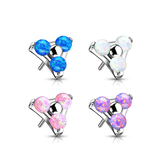 Premium G23 Titanium Triple Claw-Set Opal Threadless Top