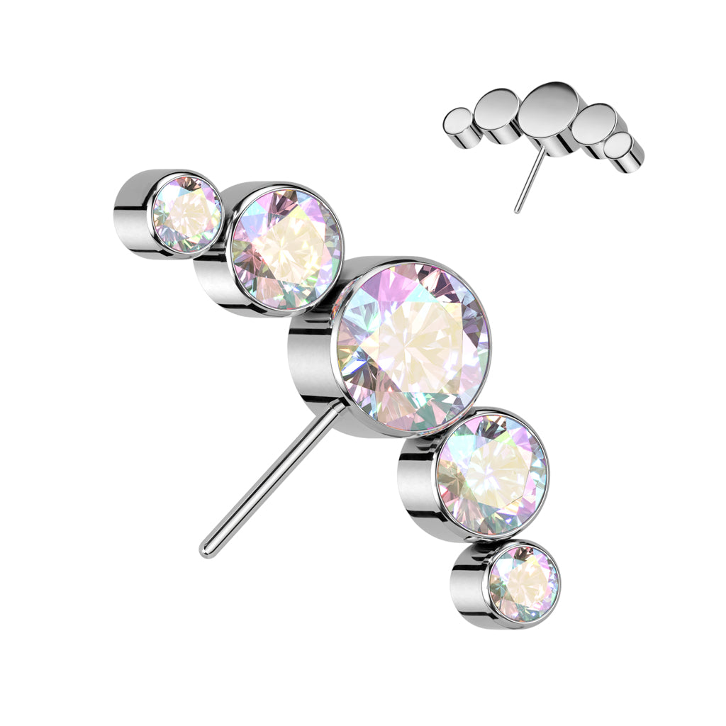 Premium G23 Titanium Curved Cluster Side-Facing Threadless Top