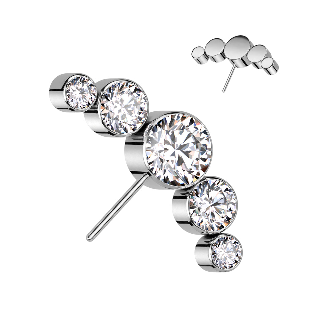 Premium G23 Titanium Curved Cluster Side-Facing Threadless Top