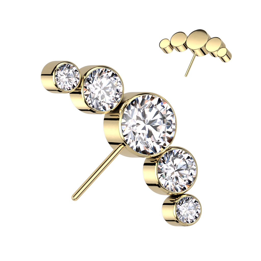 Premium G23 Titanium Curved Cluster Side-Facing Threadless Top