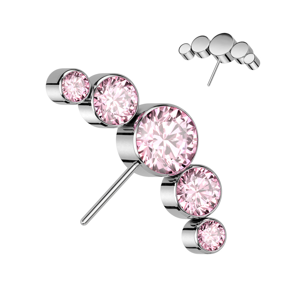 Premium G23 Titanium Curved Cluster Side-Facing Threadless Top