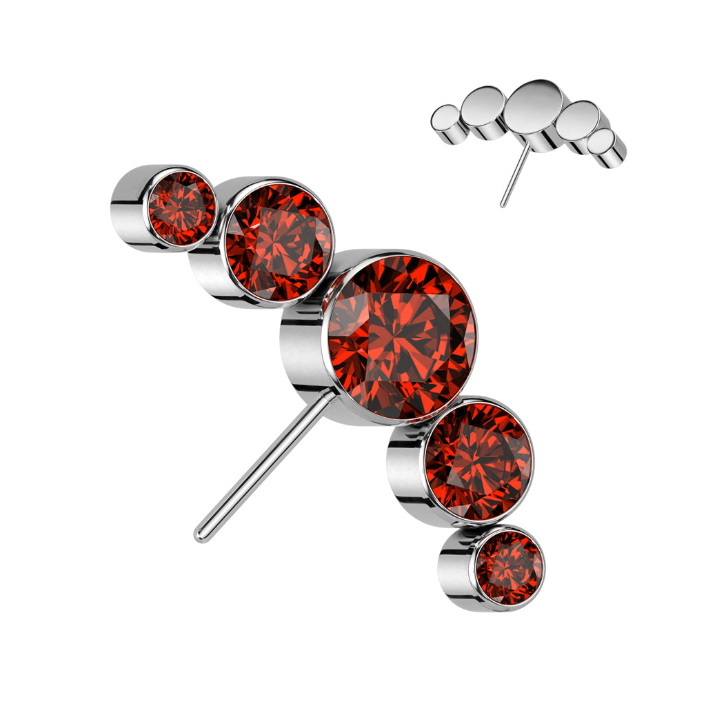 Premium G23 Titanium Curved Cluster Side-Facing Threadless Top