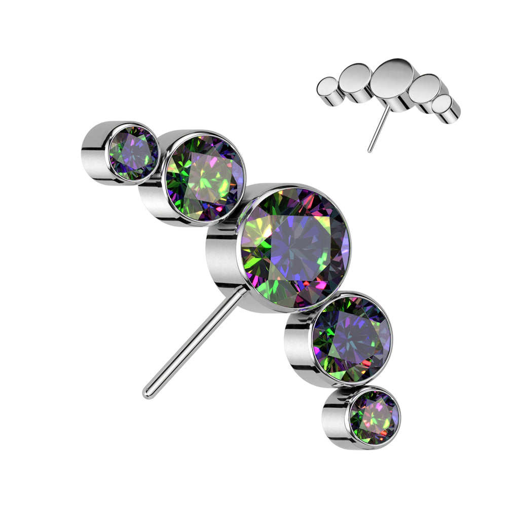 Premium G23 Titanium Curved Cluster Side-Facing Threadless Top