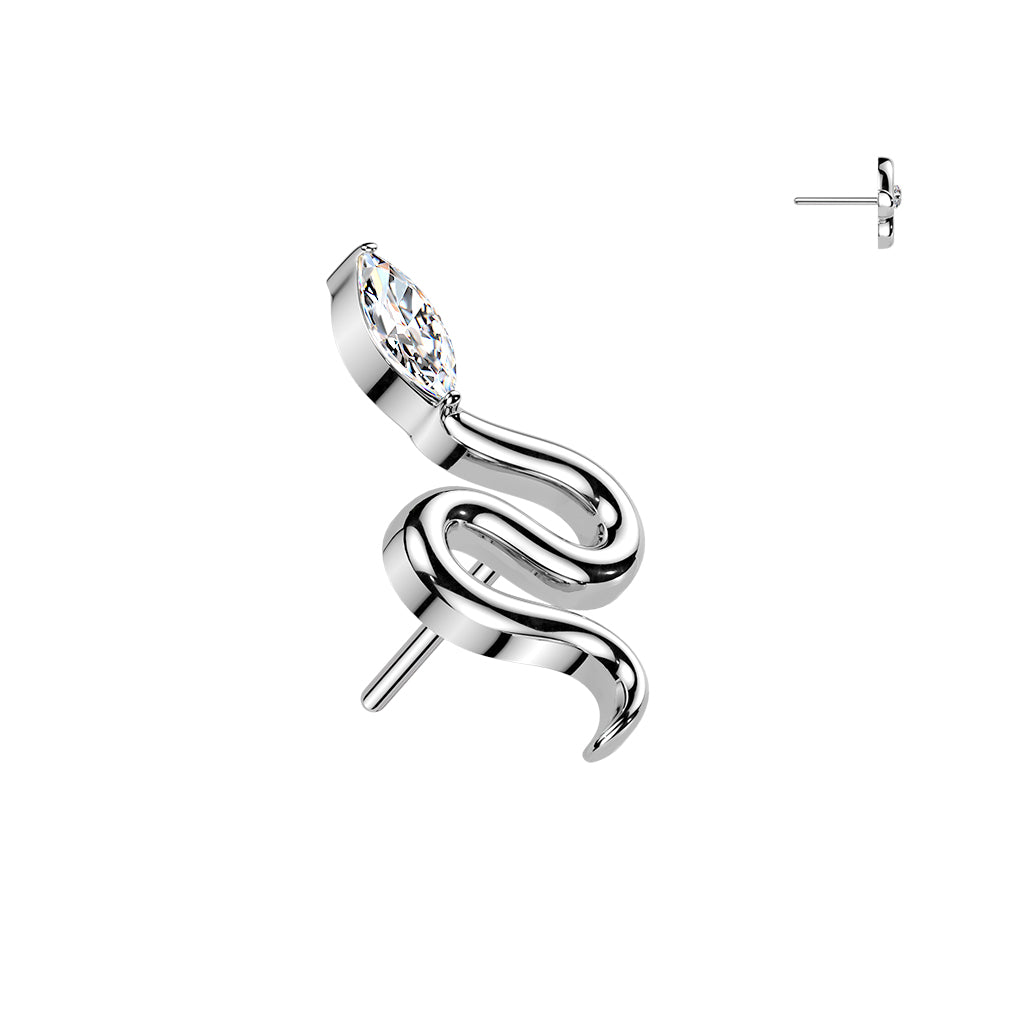 Premium G23 Titanium Serpent Crystal Threadless Top