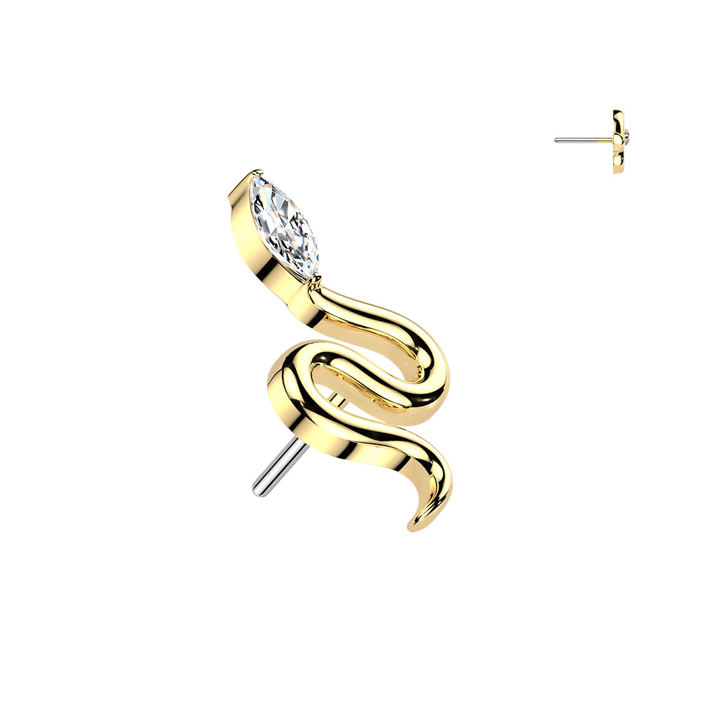 Premium G23 Titanium Serpent Crystal Threadless Top