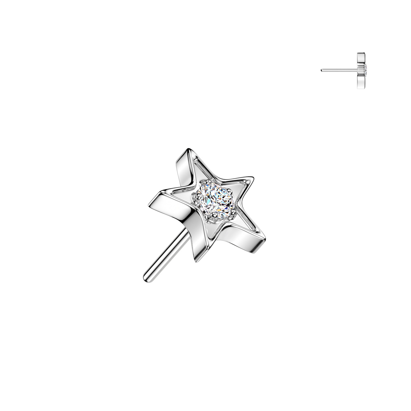 Premium G23 Titanium Luxe Star Claw-Set Threadless Top
