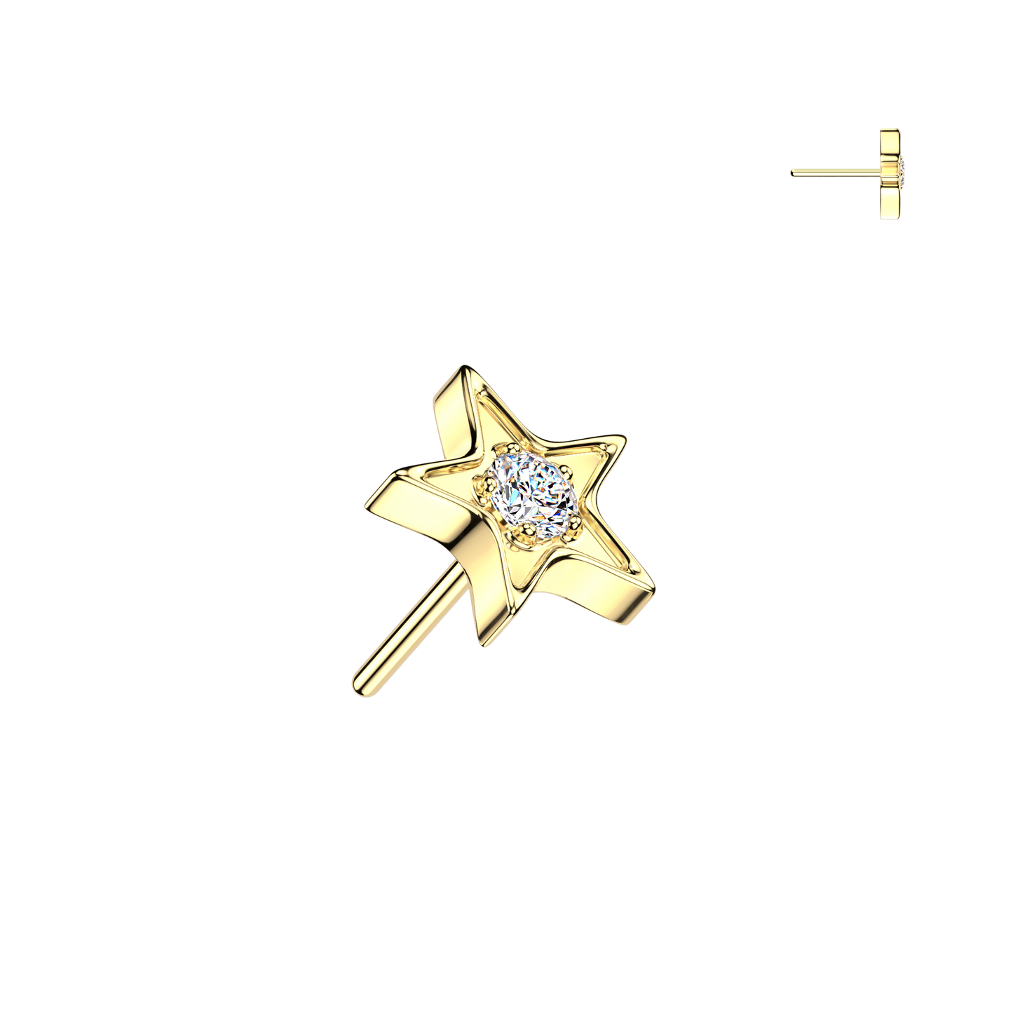 Premium G23 Titanium Luxe Star Claw-Set Threadless Top