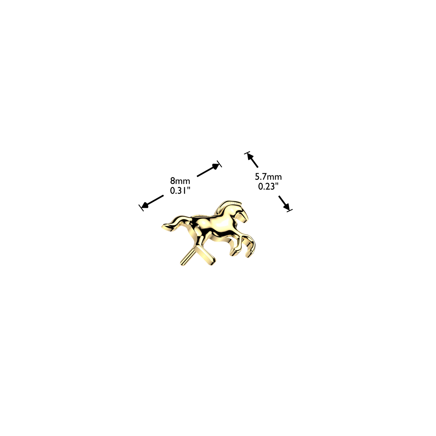 Premium G23 Titanium Horse Fancy Threadless Top