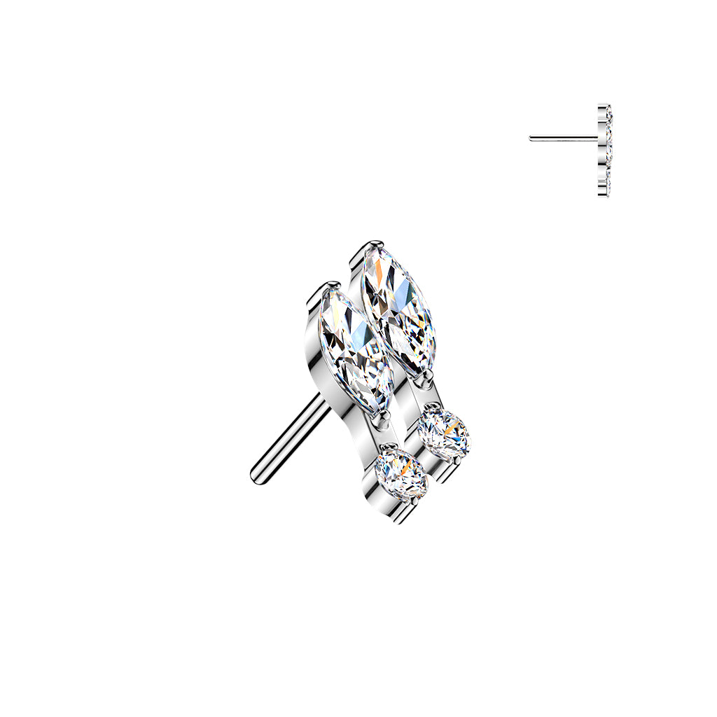 Premium G23 Titanium Marquise Mark Threadless Top