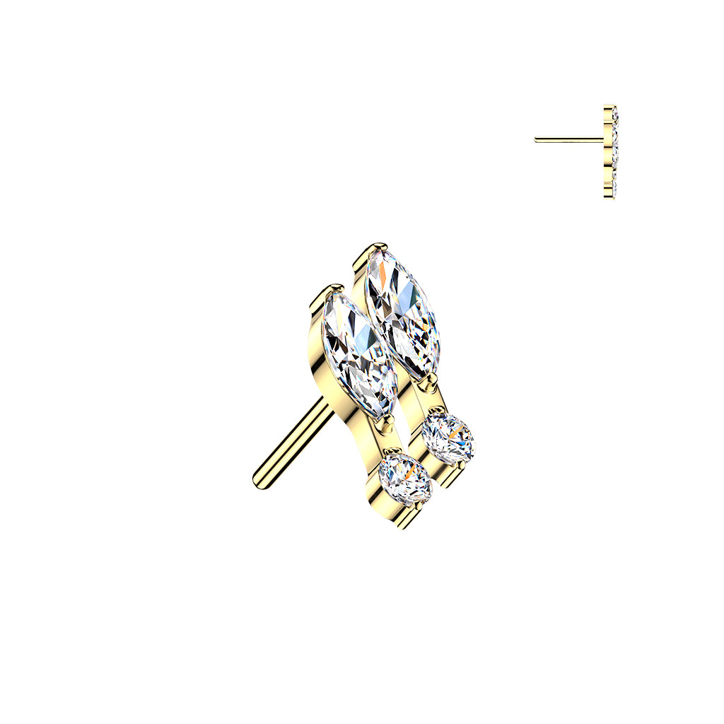 Premium G23 Titanium Marquise Mark Threadless Top