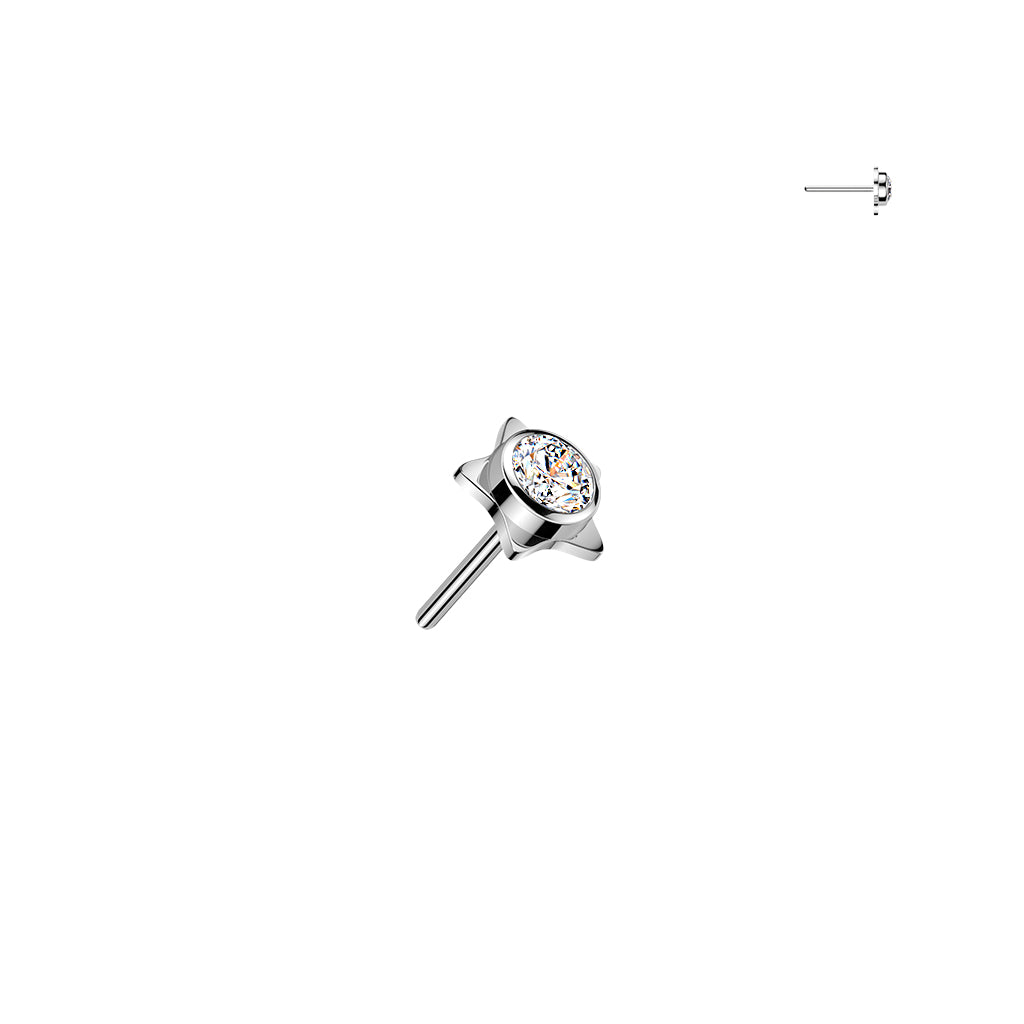 Premium G23 Titanium Luxe Star Crystal Threadless Top
