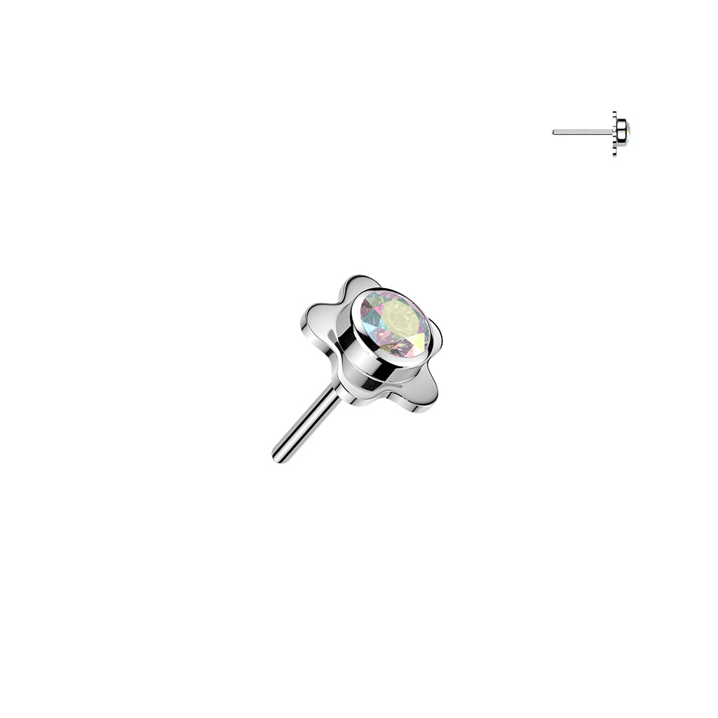 Premium G23 Titanium Luxe Rounded Star Crystal Threadless Top