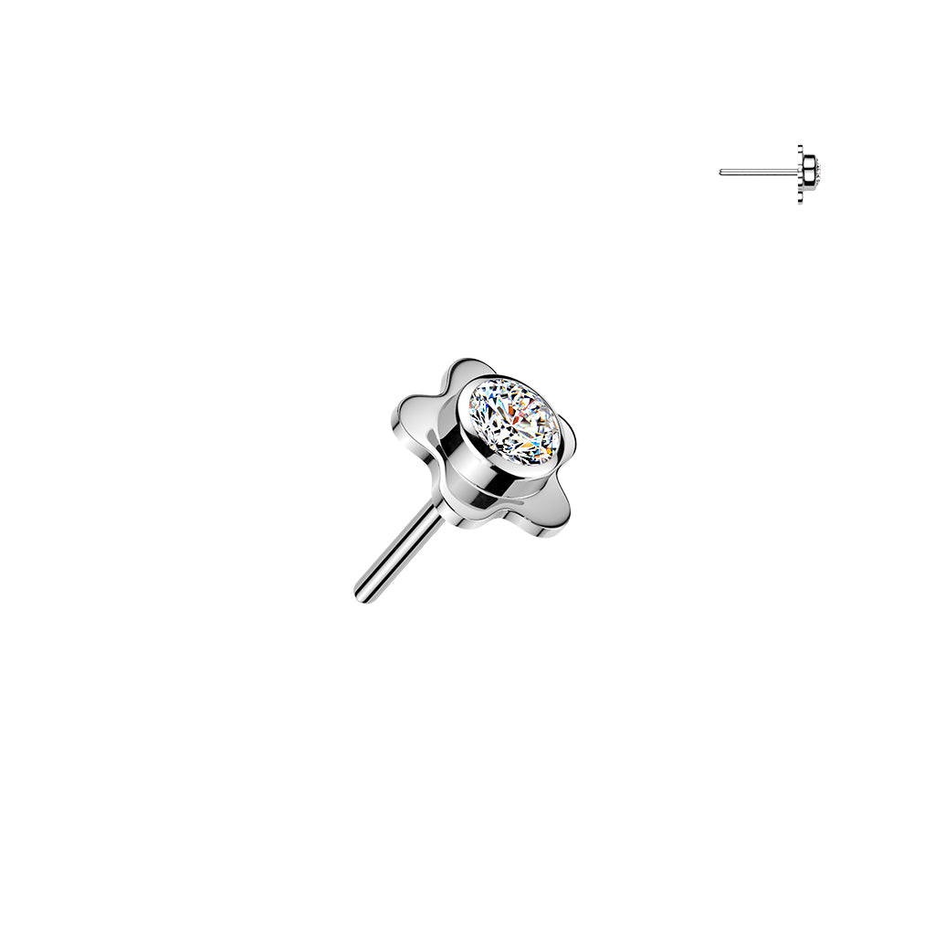 Premium G23 Titanium Luxe Rounded Star Crystal Threadless Top
