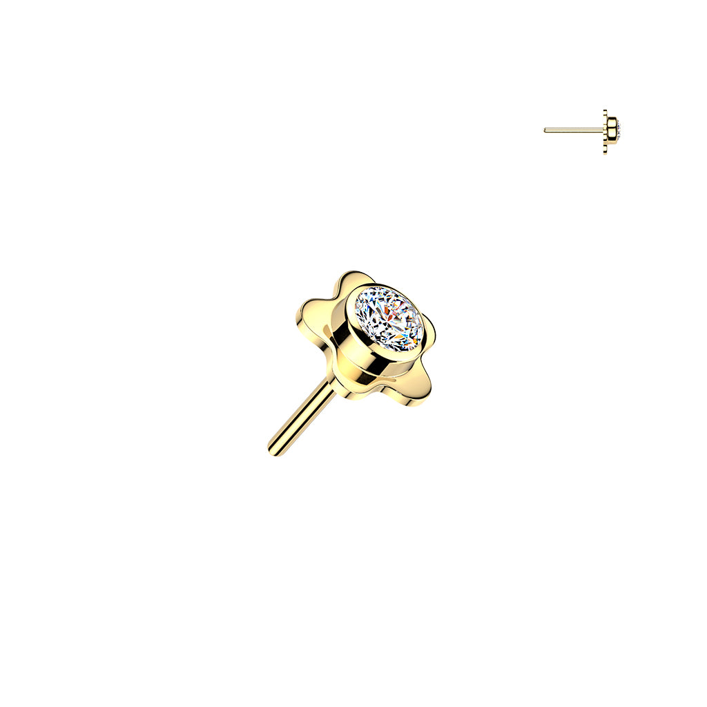 Premium G23 Titanium Luxe Rounded Star Crystal Threadless Top