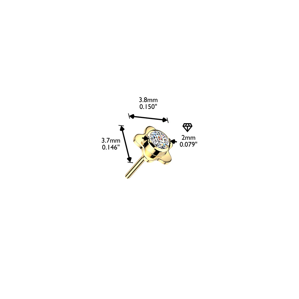 Premium G23 Titanium Luxe Rounded Star Crystal Threadless Top