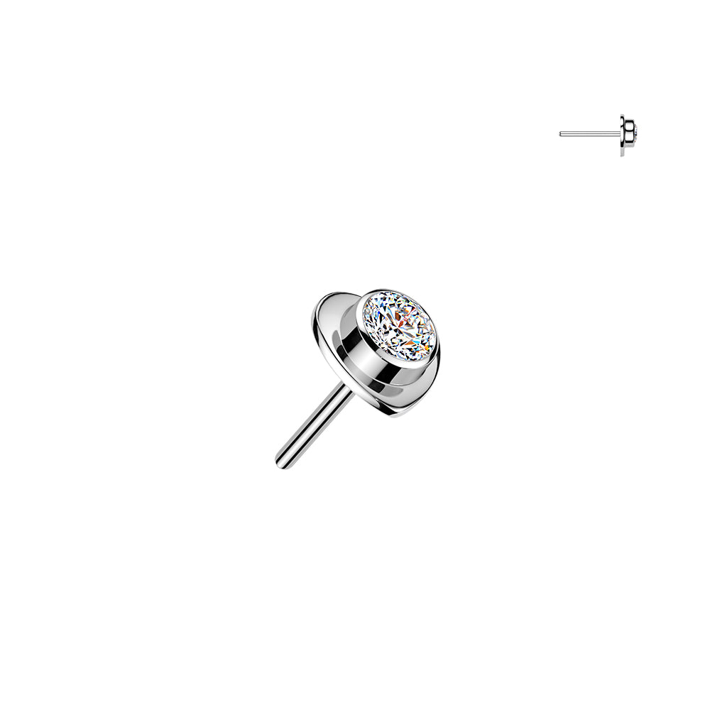 Premium G23 Titanium Luxe Heart Crystal Threadless Top